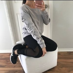Lace Sleeve Sweatshirt